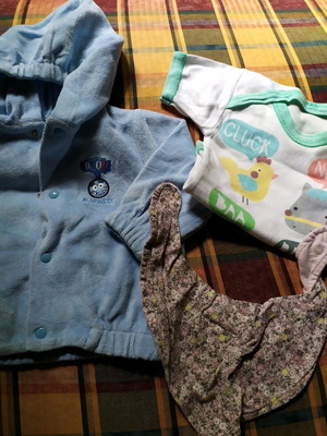 Marasil jacket used with gift bodysuit and bib for 3-6 months