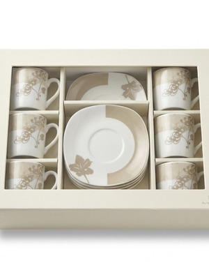 Porcelain coffee set new, pack of 6 for Greek coffee with special design