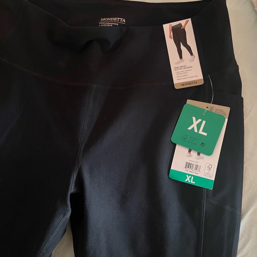 Mondetta Performance Leggings black high-waisted with pockets new XL