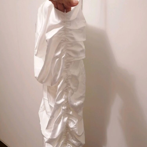 Midi white satin dress new with corset bust