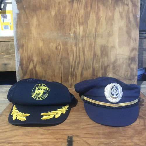 Nautical caps new with traditional maritime symbols
