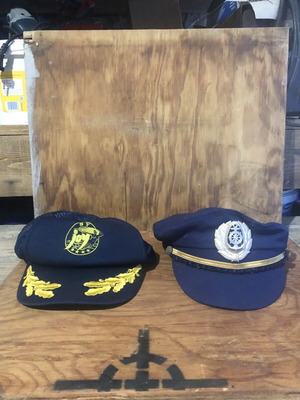 Nautical caps new with traditional maritime symbols