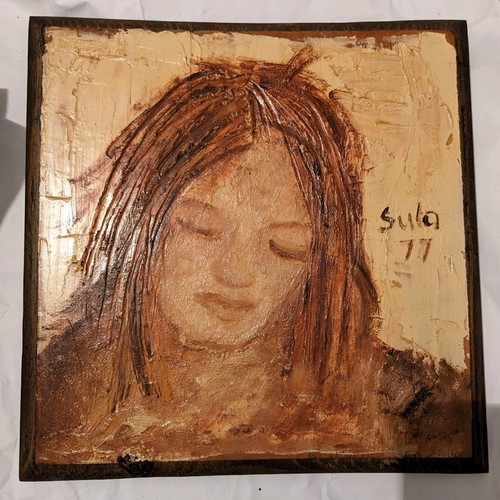 Sula painting on wood like new, signed '77