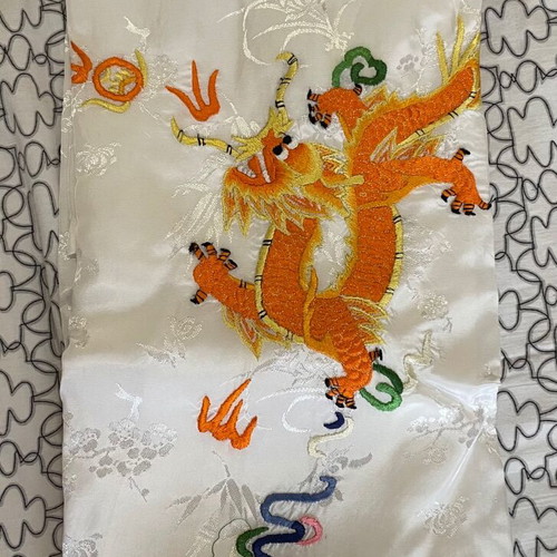Authentic kimono with embroidery, new, medium, white