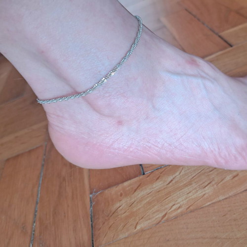 Italian 925 Silver Ankle Bracelet like new with Unique Weave