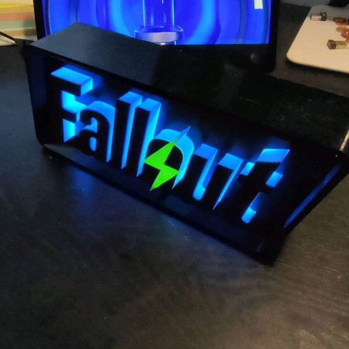 Lightbox Fallout with colorful LED and remote control, new
