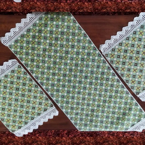 Handmade embroidery set new with crochet lace trim