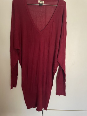 Bouzoforema dress with batwing sleeves, like new, burgundy viscose