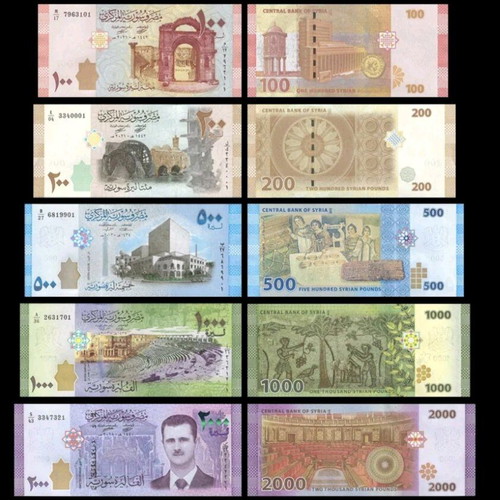 Syria banknote set new, 7 different denominations