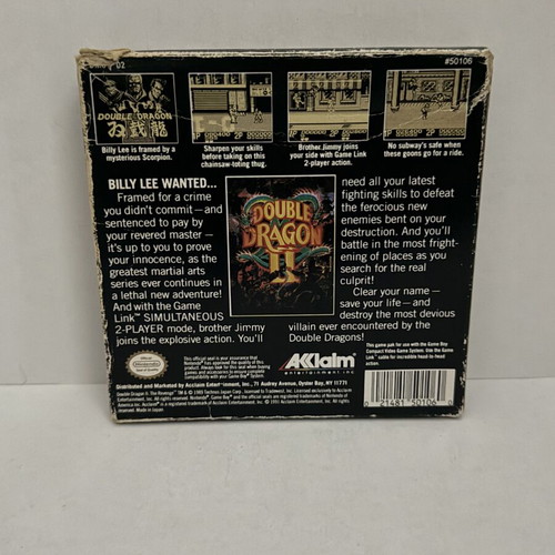 Double Dragon II Nintendo Game Boy used, USA edition with box and manual