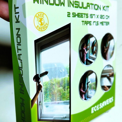 Ecosavers window insulation film set 2 sheets with tape new