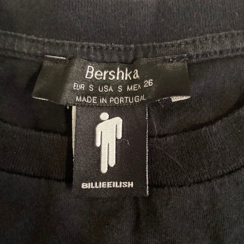 Billie Eilish t-shirt used, size S, black from Bershka