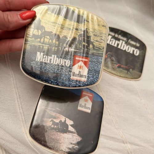 Marlboro vintage coasters set of 3 used