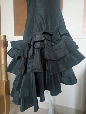 Vintage Y2K Mango ruffle asymmetric evening dress like new, black
