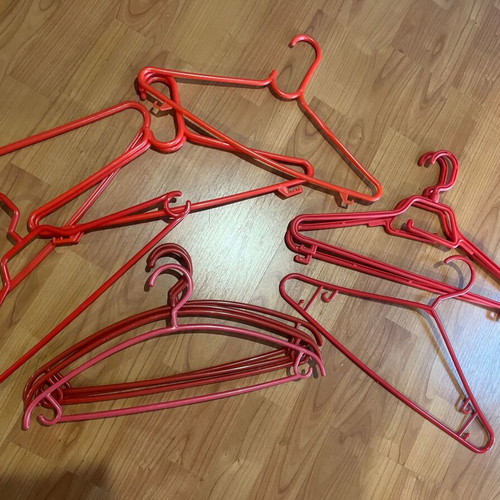 Plastic reinforced hangers used, pack of 12