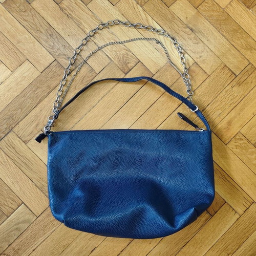 Guess shoulder bag used, navy with chains