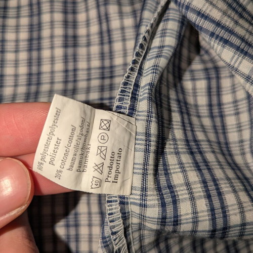 Men's short-sleeve shirt like new, white and blue, size M