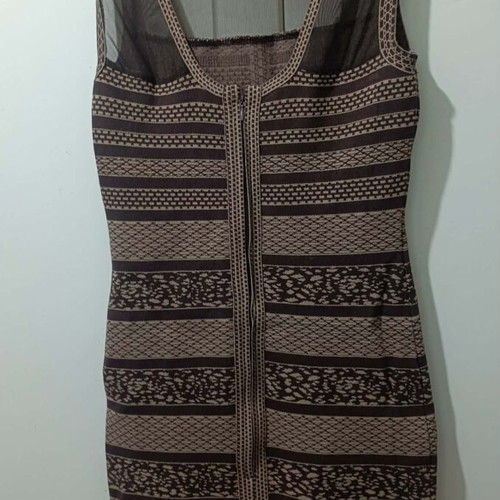 Dress brown mini with transparency, new