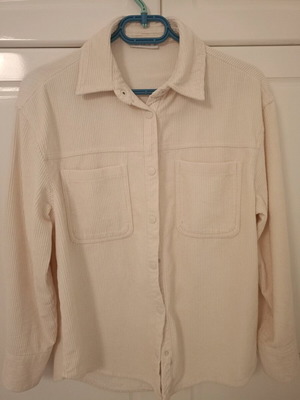 Corduroy shirt ecru new, size M with wide fit