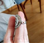  Ασημένιο δαχτυλίδι 925 με λευκά ζιργκον