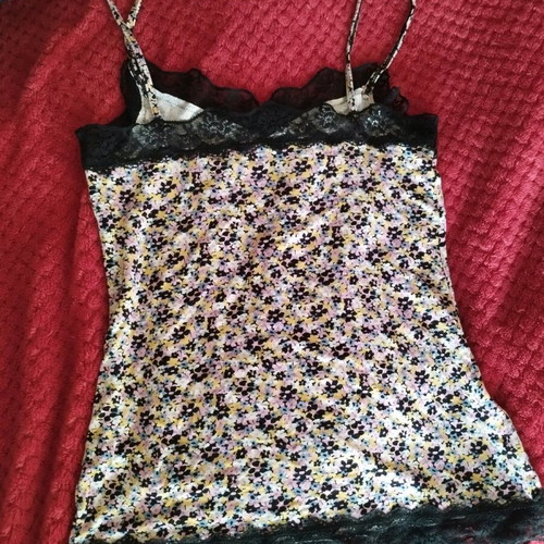 Randaki top like new, black with multicolor flowers, size M