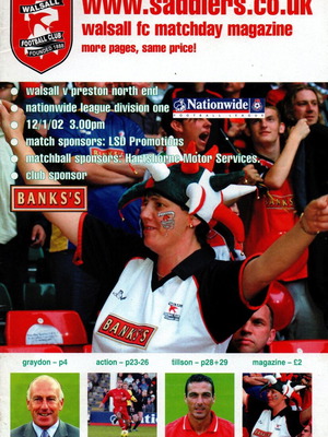 Walsall FC vs Preston North End 2002 περιοδικό αγώνα