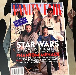 VANITY FAIR STAR WARS THE FORCE IS BACK AT LAST EUROPEAN EDITION February 1999 NM EXCLUSIVE FIRST-LOOK PHOTOS OF THE PHANTOM MENACE A SPECIAL 15-PAGE PORTFOLIO by ANNIE LEIBOVITZ NM