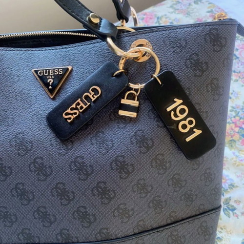 Guess Noelle shoulder bag, black and grey