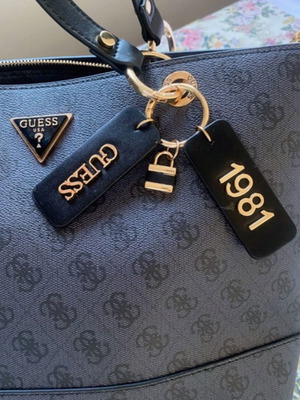 Guess Noelle shoulder bag, black and grey