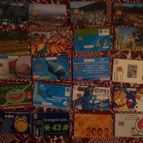 Phone cards used, pack of 20 pieces