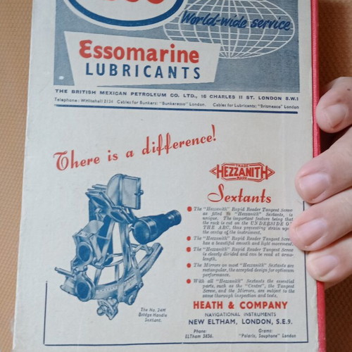 Brown's Nautical Almanac 1958 book used, large heavy