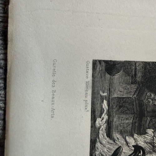 Engraving used, collectible old, 19 x 28 cm