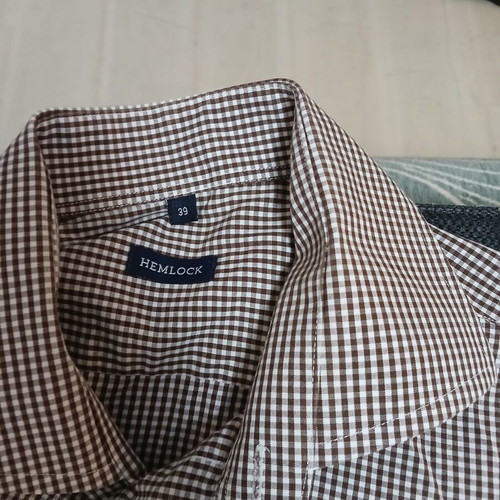 Checked long-sleeve shirt XL white and brown like new