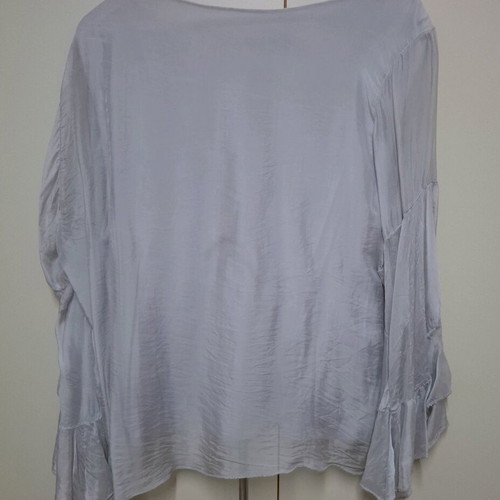 Gray transparent top with 3/4 sleeve like new, one size