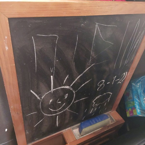 Blackboard like new with chalk holders and sponge, large size