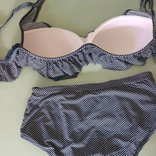 Sogno D'oro Italian swimsuit used, pin-up design with ruffles