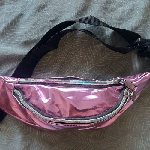 Women's waist bag like new, metallic pink