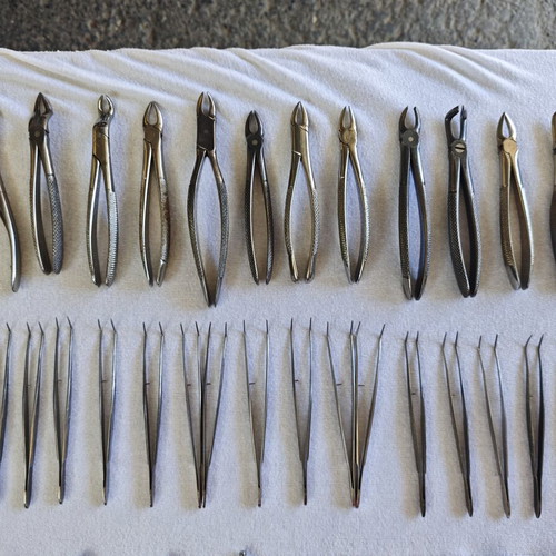 Dental tools set used, 107 pieces