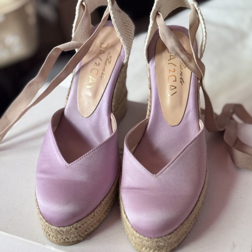 Sante Satin Lilac Espadrilles Like New, Size 38