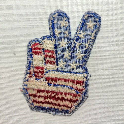 Retro sewn patch used USA peace 70s winner Harley