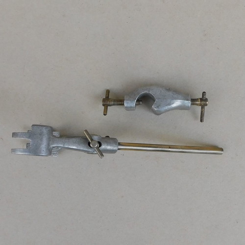 Metal rod with three clamps like new, chemistry lab tool