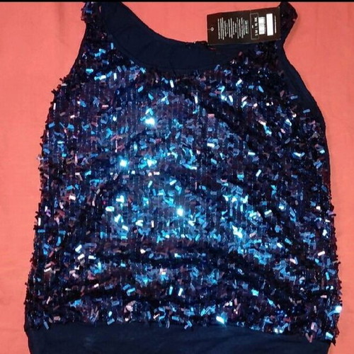 Blue sequin top new with tag