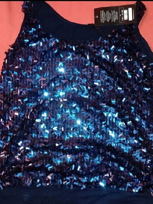 Blue sequin top new with tag