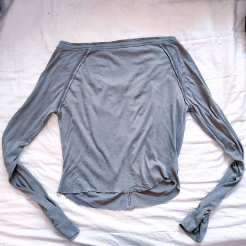 BSB grey top with zipper and ruching refurbished