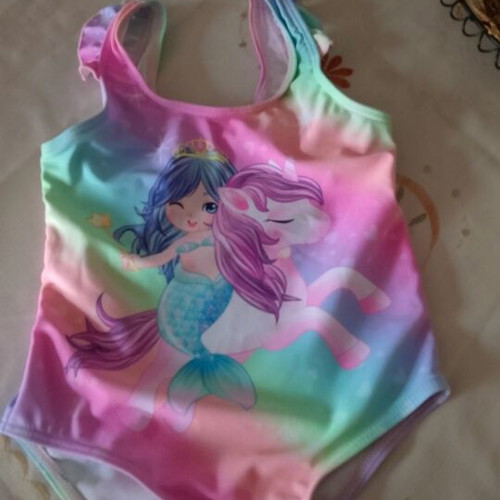 Children's swimsuit like new, colorful, size 98 cm, ages 2-3