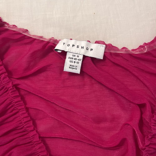 Topshop top cherry red like new with interesting details