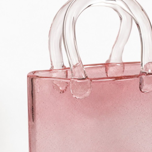 Glass vase in handbag shape new