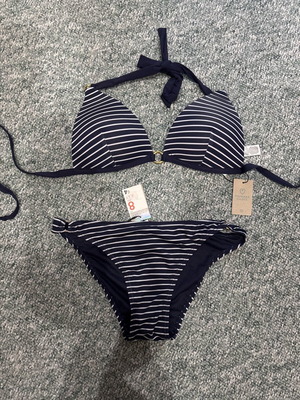 Striped swimsuit new with tags, size 36 bottom and 40 bra