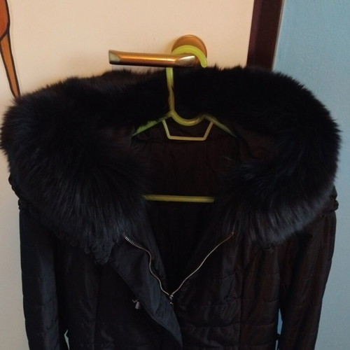 Jacket coat new medium with fur collar black