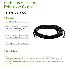 TL-ANT24EC5S 5M Antenna Extension Cable RP-SMA M/F